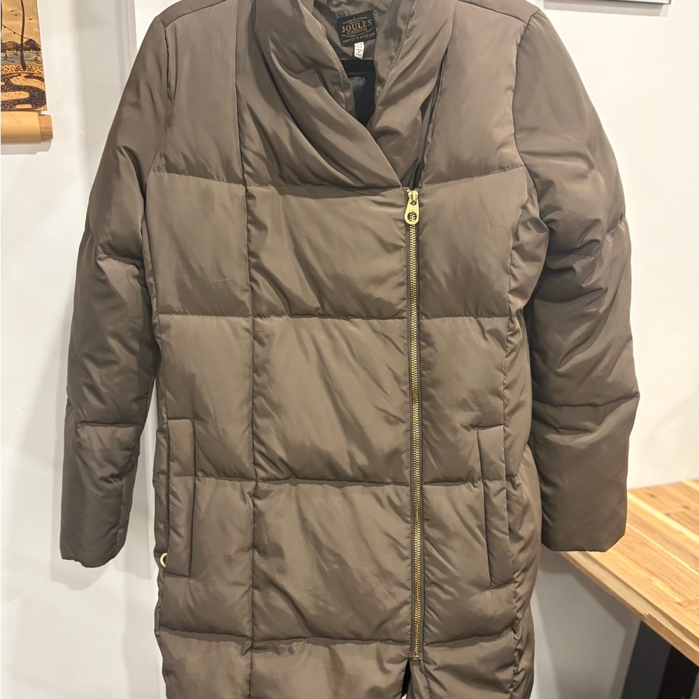 Joules Women's Taupe Puffer Coat